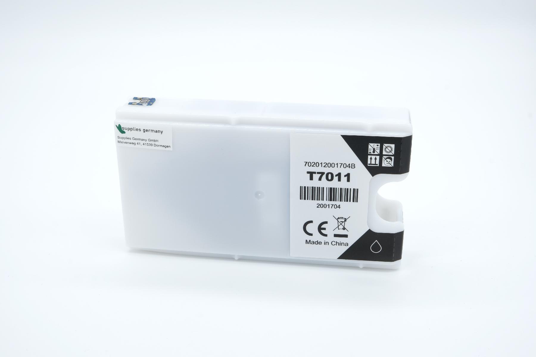 T7011 alternativ Tinte schwarz für Epson / C13T70114010 / 63,2ml