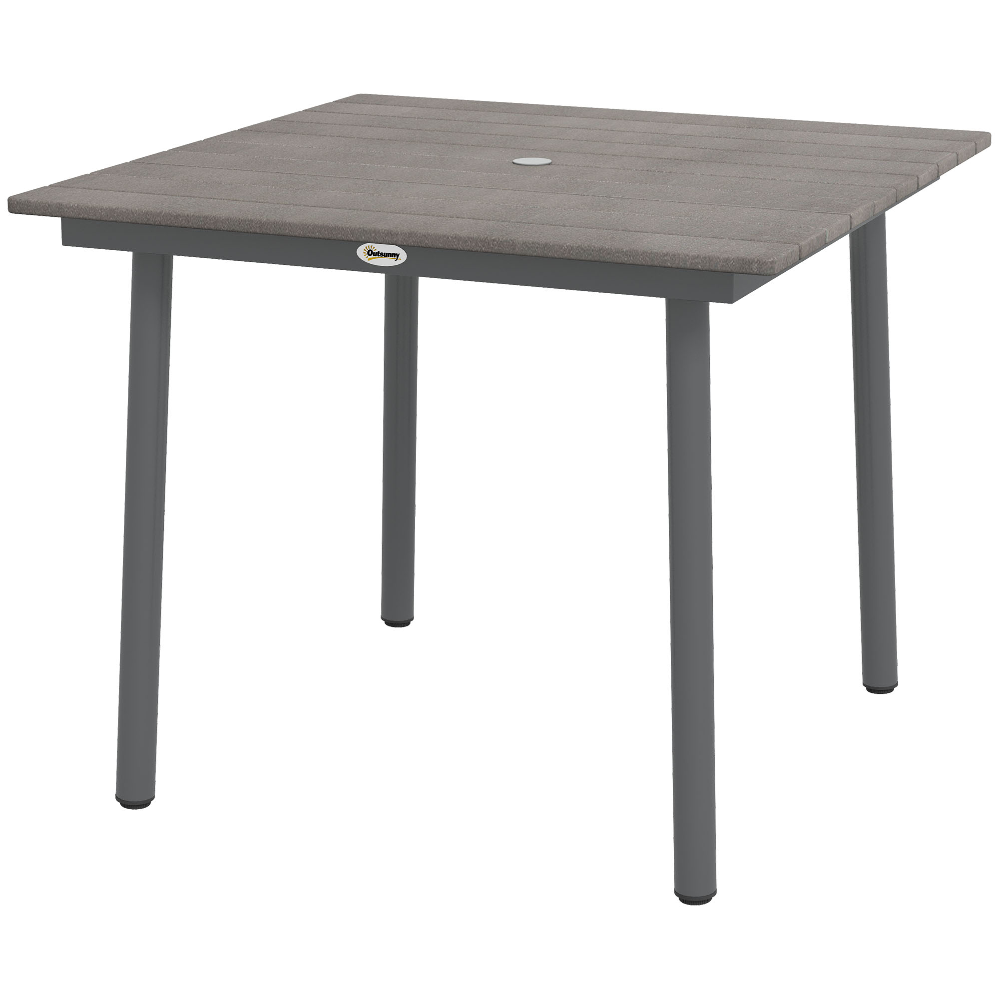 Gartentisch Outdoor-Esstisch Loungetisch, wetterbeständig, modernes Design, 90 x 90 x 75 cm, Dunkelgrau