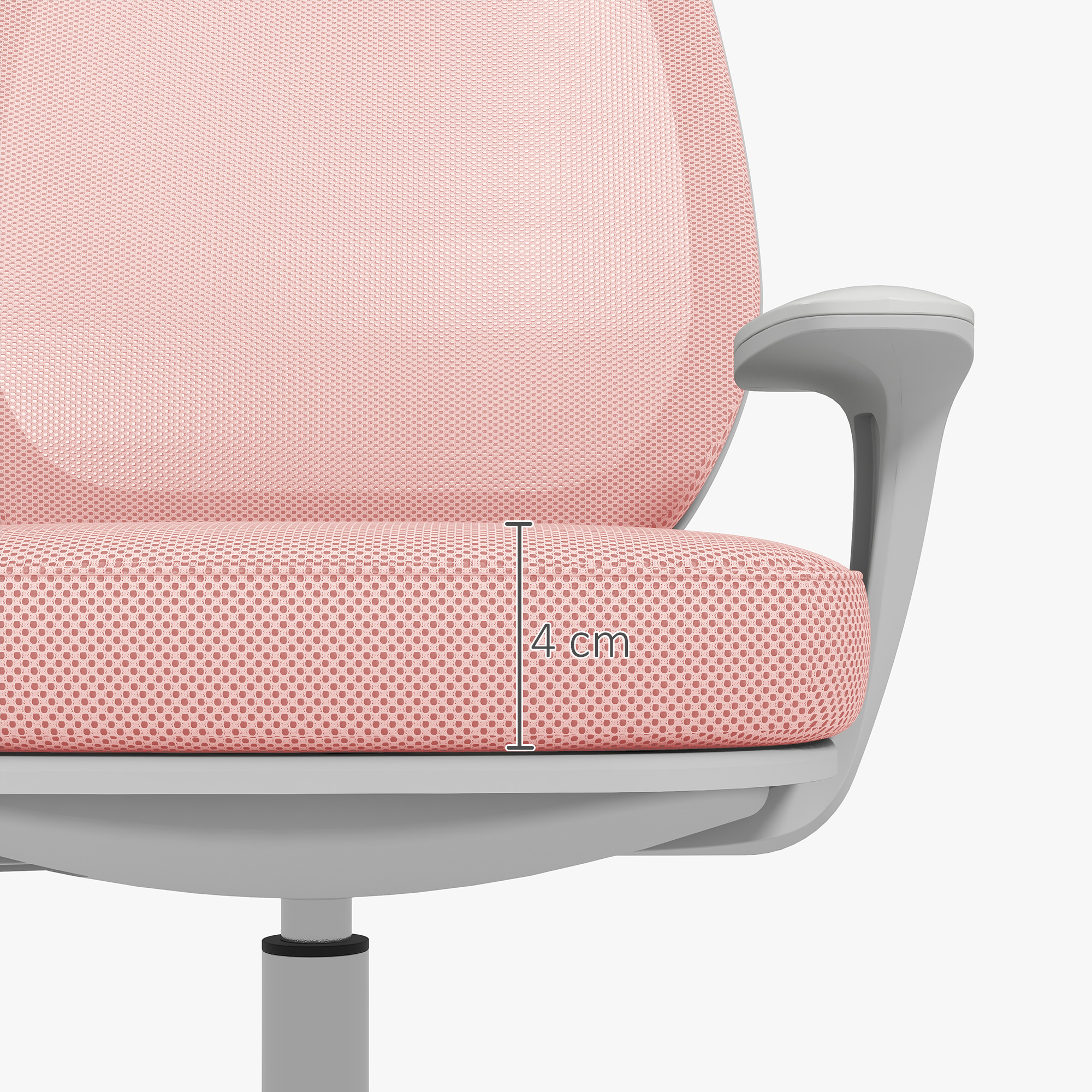Bürostuhl, Ergonomisch Schreibtischstuhl mit Drehfunktion, Höhenverstellbar 55 x 48 x 82,5-94,5 cm Rosa