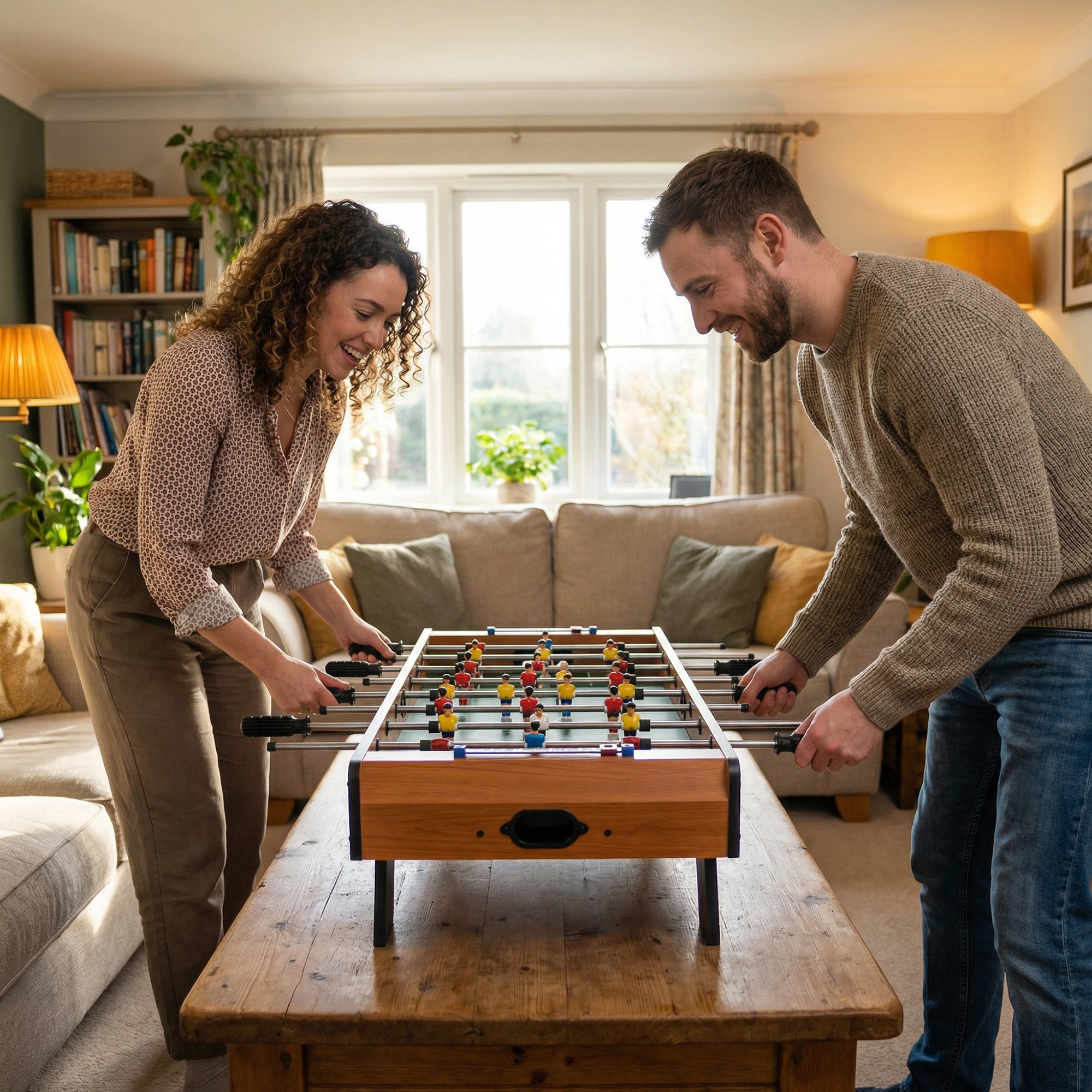 Tischkicker Kickertisch mit Edelstahlstangen, Für Jugendliche und Erwachsene, 84,5x40x61,2 cm, Schwarz