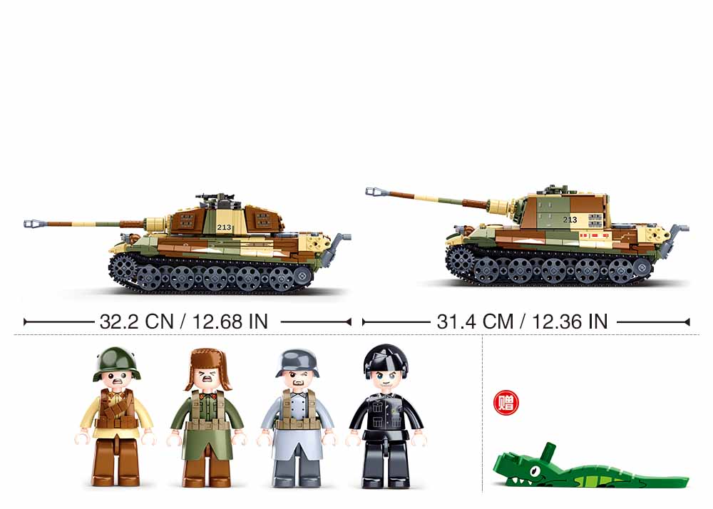 Sluban M38-B0980 - Army Battle of Budapest - großer deutscher Panzer 2in1