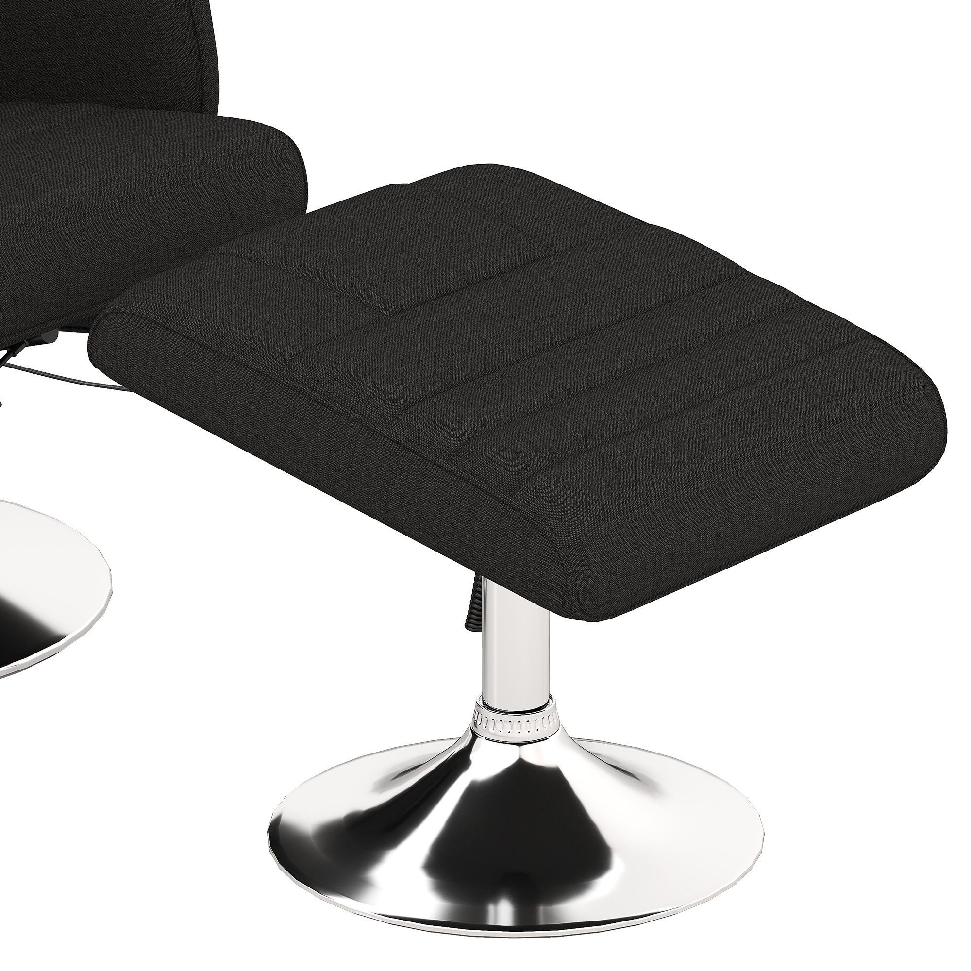 Massagesessel mit Hocker, neigbare Lehne, 78 x 95 x 88 cm, Schwarz