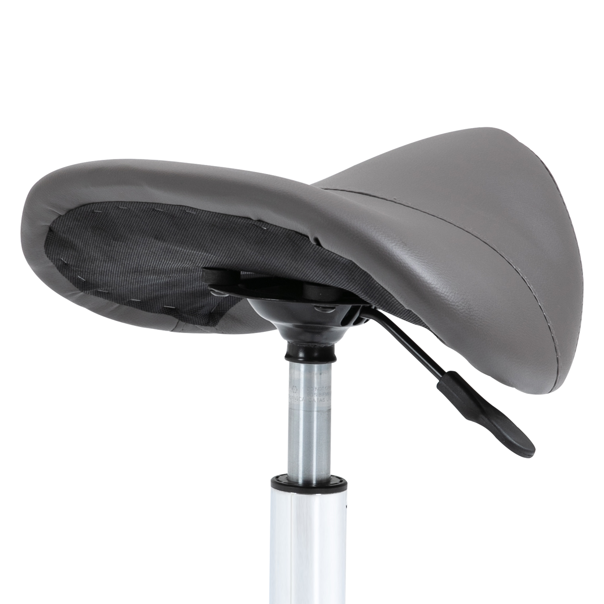 Rollhocker, sattelförmiger Sitz, höhenverstellbar, um 360° drehbar, Kunstleder, dunkelgrau, 53 x 52 x 49-61 cm