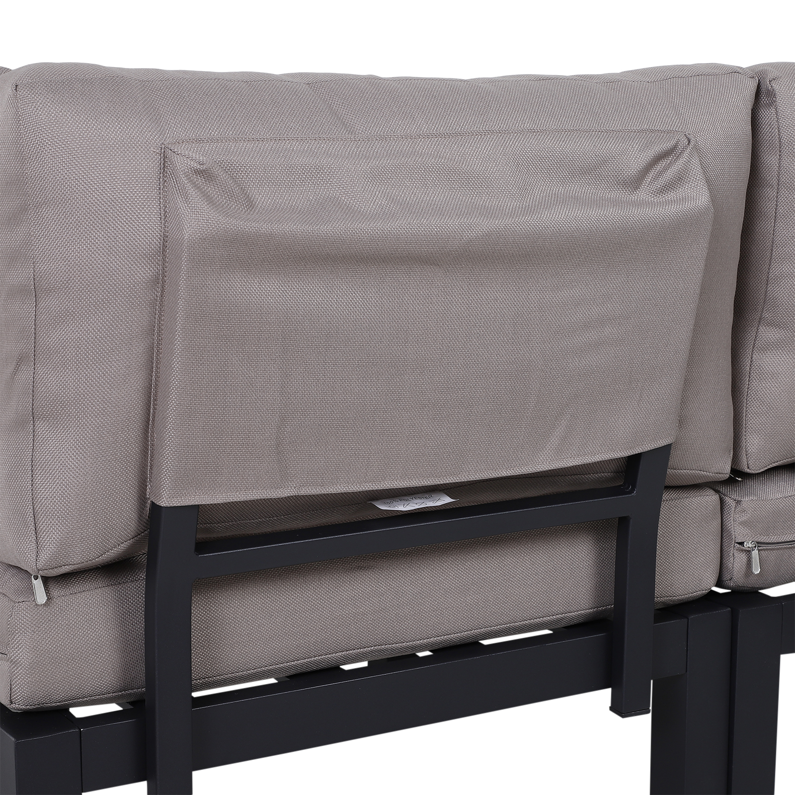 Gartenmöbel-Set für 3 Personen mit Beistelltisch, Sofa mit Kissen, Outdoor, Aluminium, 164 x 74 x 69 cm
