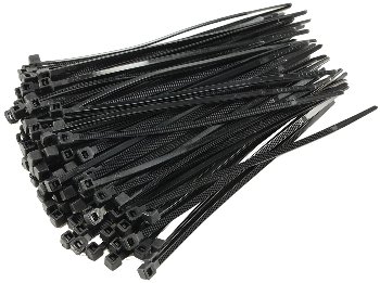 Kabelbinder 100mm x 2,5mm, schwarz, 100er Pack, hohe Zugkraft, UV fest