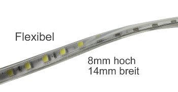 LED-Stripe "Ultra-Bright" 230V, 5,0m, 630 Lumen/Meter, weiß