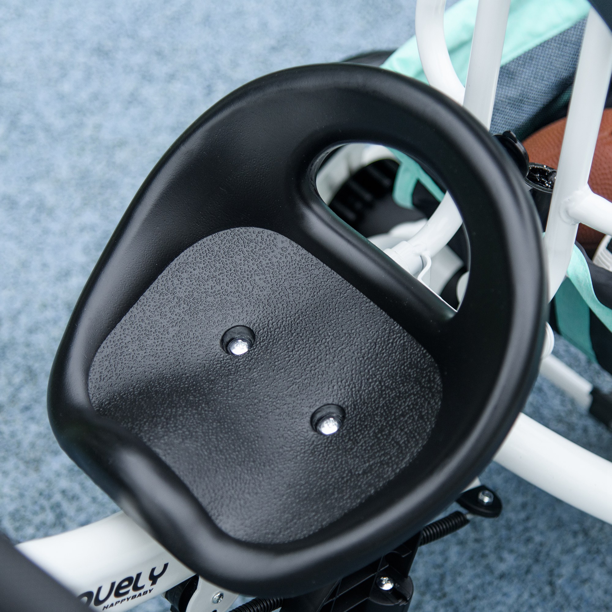 6-in-1 Kinderdreirad mit Schiebestange, Dach, Gurt, Ablagekorb, für 1-5 Jahre, Grün