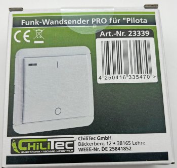 Funk-Wandsender PRO für "Pilota Casa" / 433,92MHz, max. 70m, Batterie CR2032