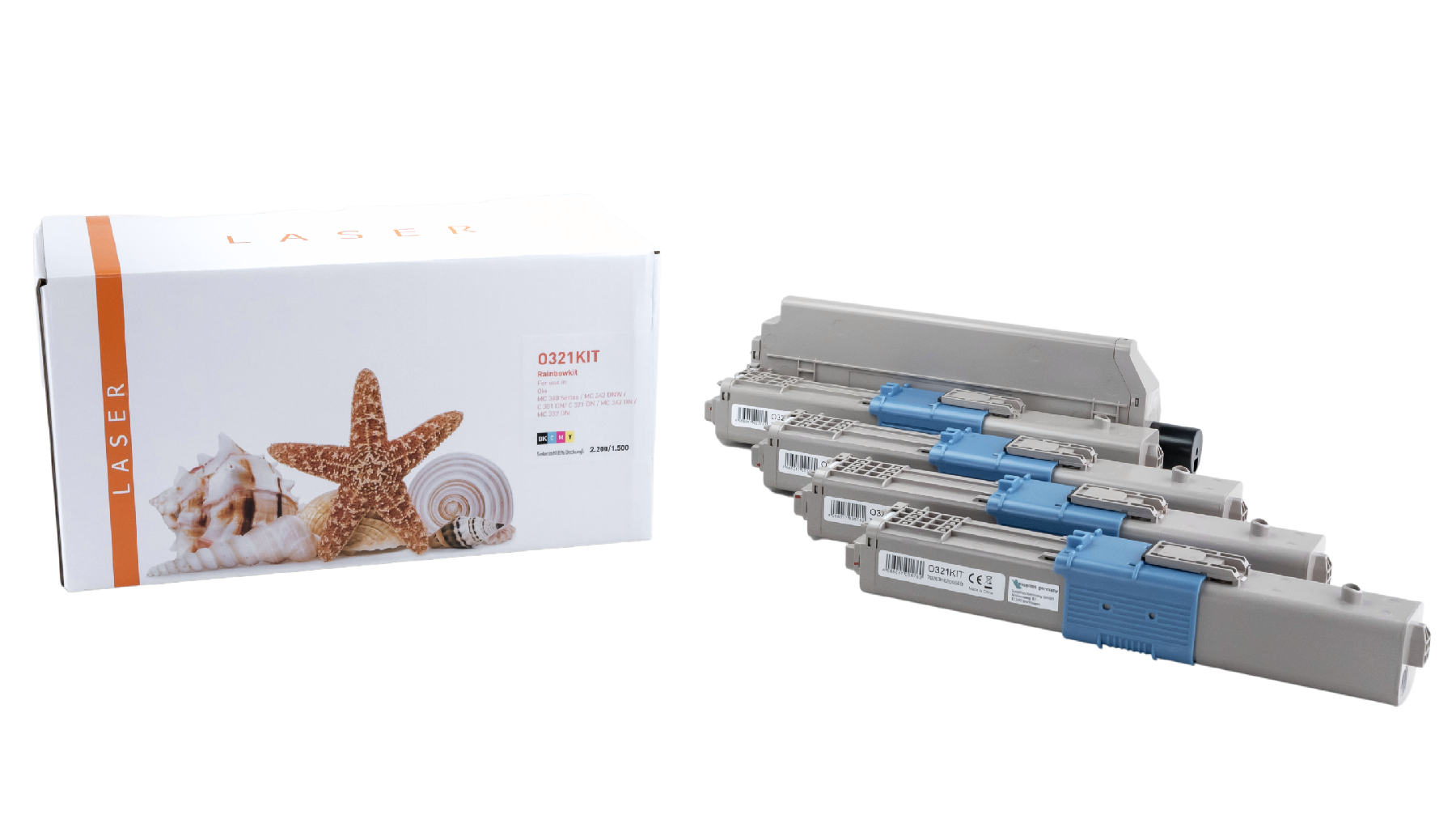 C321KIT alternativ Toner Rainbowkit Oki / 4497353336 / BK2.200 /CMY1.500 Seiten C321KIT alternativ Toner Rainbowkit Oki / 4497353336 / BK2.200 /CMY1.500 Seiten