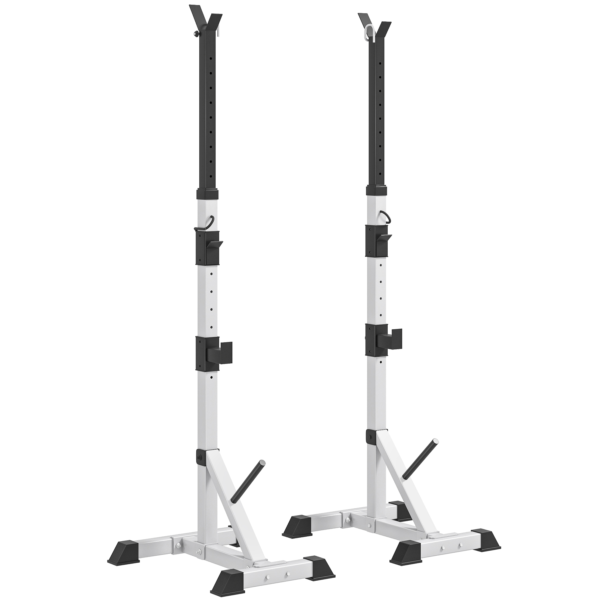 2er Set Hantelständer 3 Ebenen Höhenverstellbar Hantelablage aus Stahl bis 200 kg belastbar Silber+Schwarz