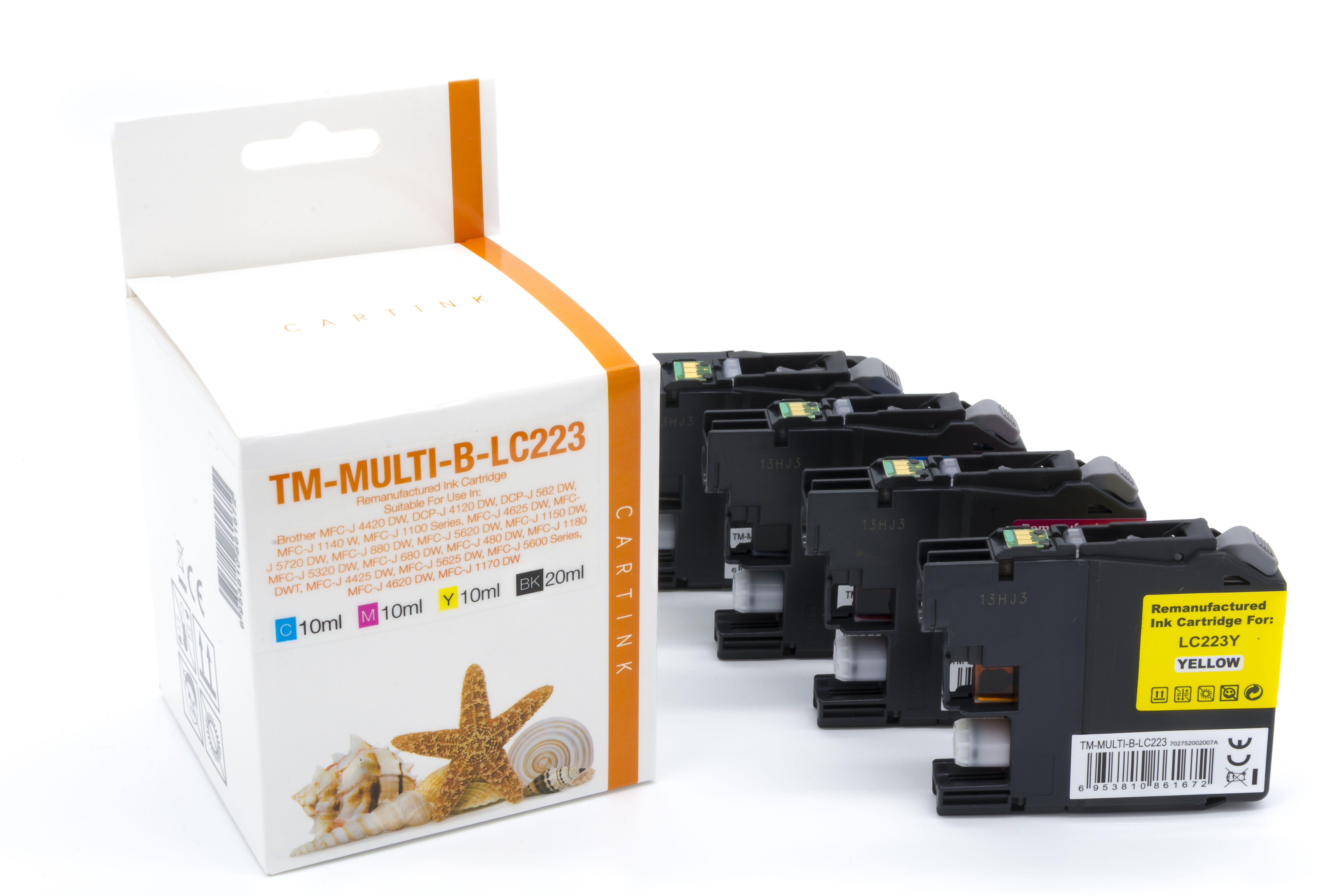 Multipack LC223 alternativ Tinte für Brother / LC223VALBP / BK14,6ml / C,M,Y9ml