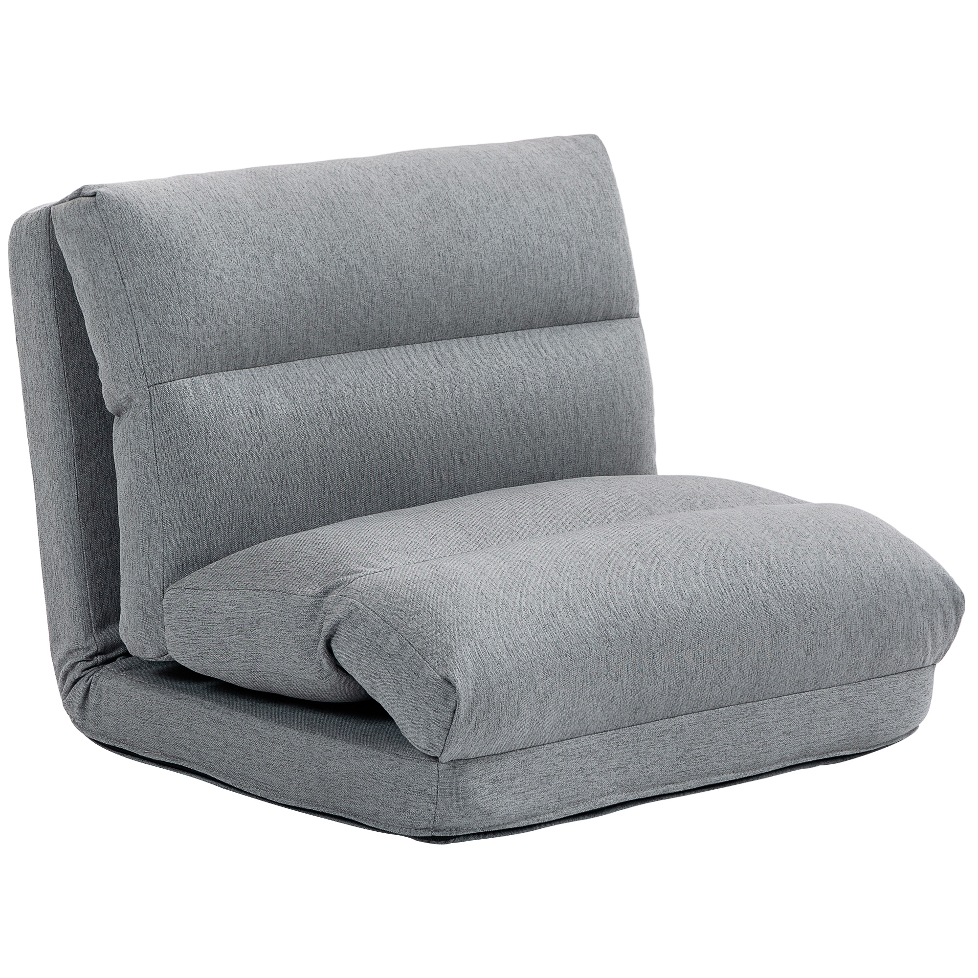Sitzsack mit Bettfunktion, neigbare Lehne, klappbar, bis 120kg, 70 x 72 x 56 cm, Grau