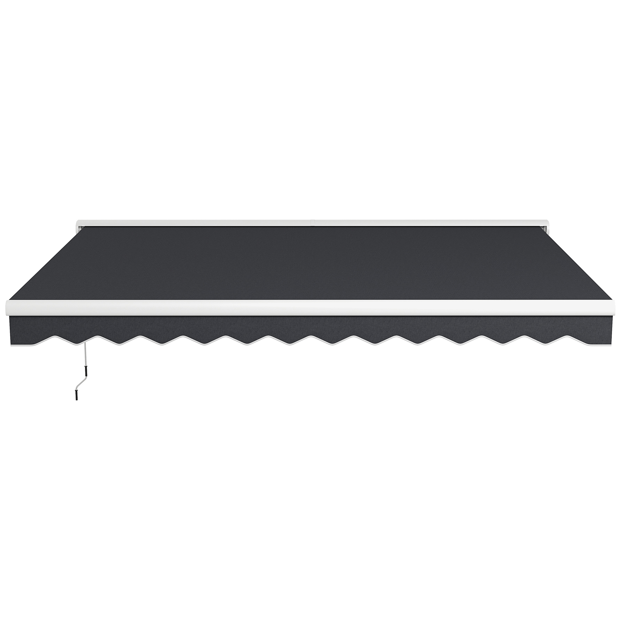 Markise, elektrisch/manuell ausfahrbar, Halbkassette, Fernbedienung, Aluminiumrahmen, 4 x 3 m, Grau