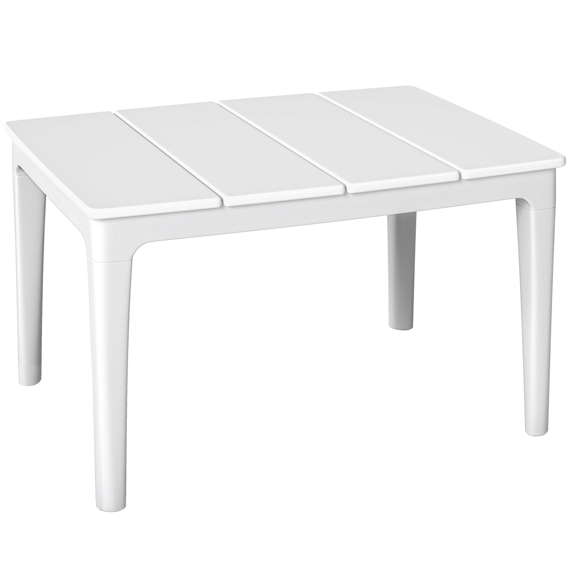 Beistelltisch 70 x 53cm wetterfest Gartentisch aus Kunststoff rechteckig Balkontisch 35kg Belastbar Cremeweiß