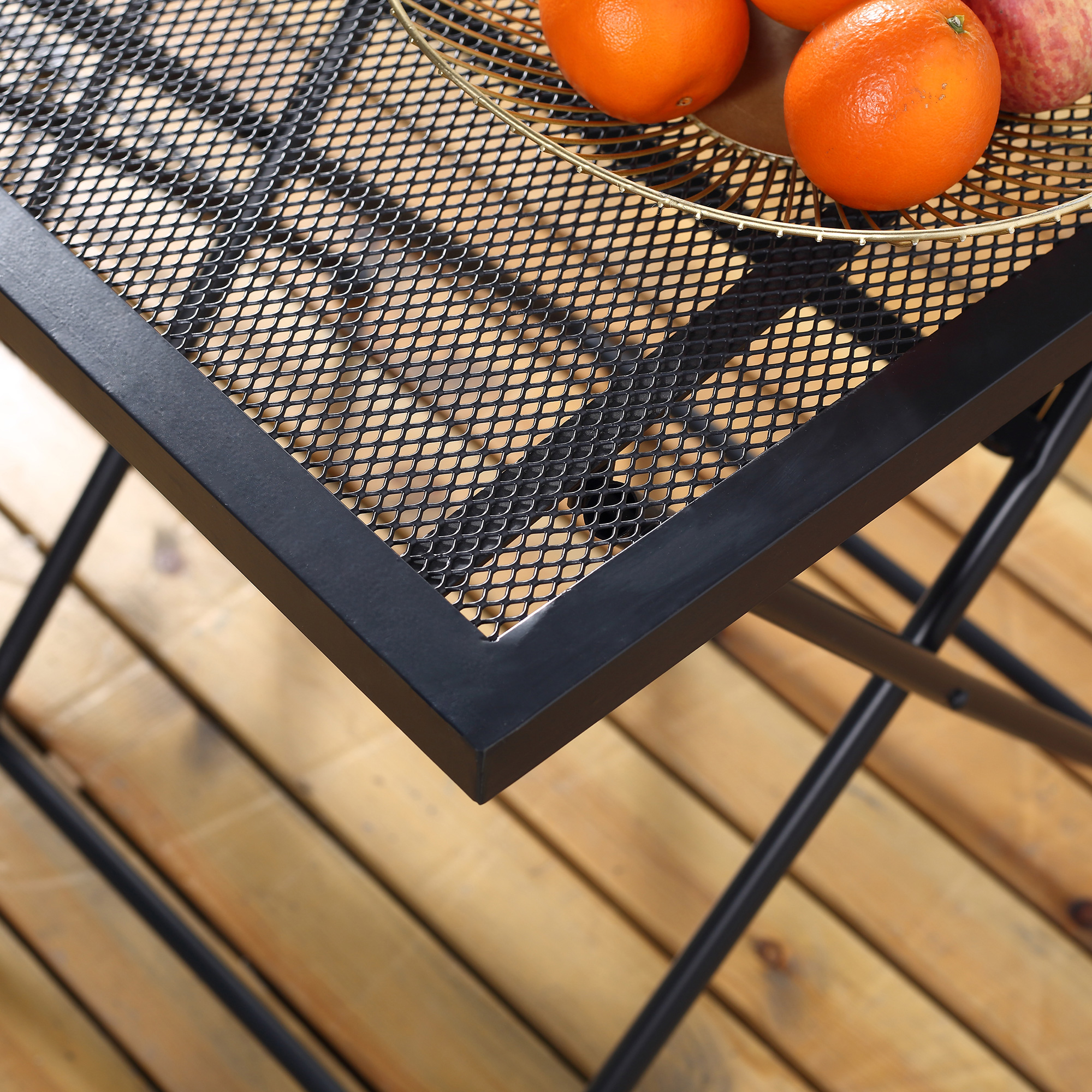 Garten Sitzgruppe für 2 Personen Bistro-Set Garnitur 1 Tisch+2 faltbare Stühle für Terrasse Balkon Metall Grau