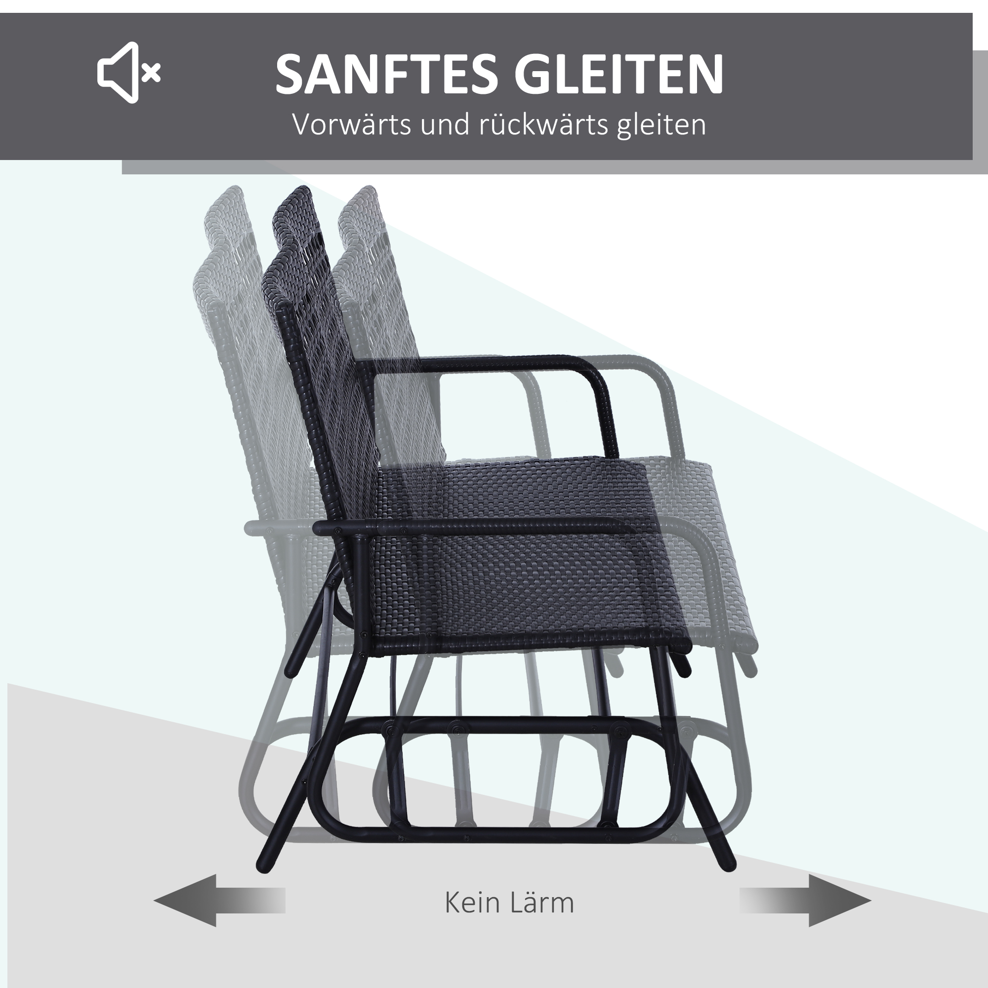 Schaukelbank Gartenschaukel Gartenbank Sitzbank Schaukel 2-Sitzer Polyrattan