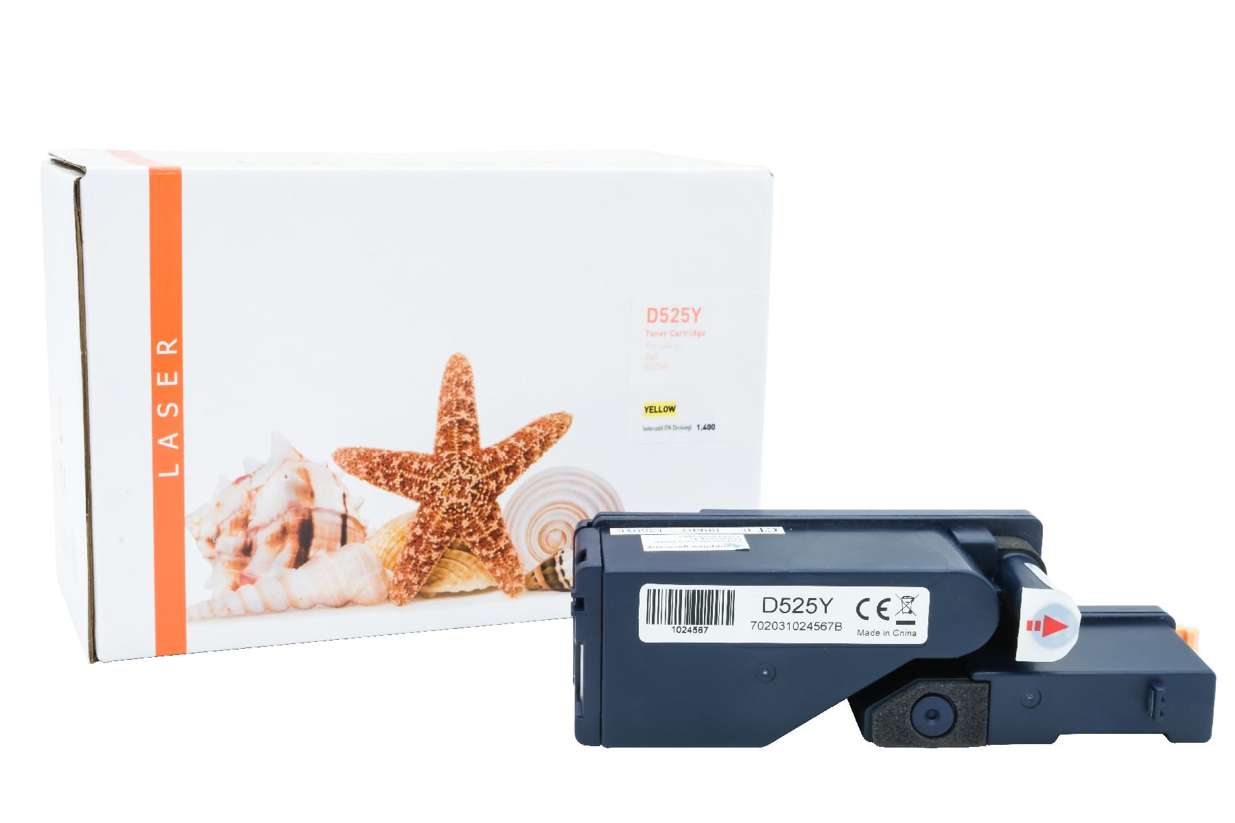 DELLE525Y alternativ Toner yellow Dell / MWR7R / 1.400 Seiten DELLE525Y alternativ Toner yellow Dell / MWR7R / 1.400 Seiten