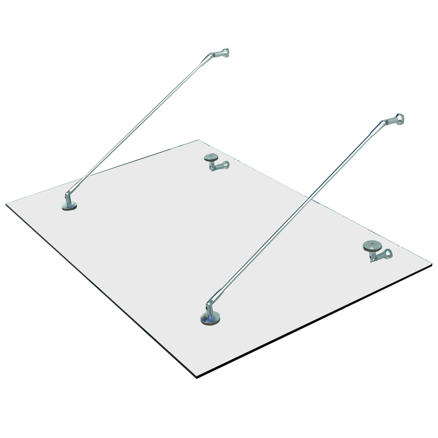 Vordach Glasvordach Türvordach, Gehärtetem Glas, 304 Edelstahl Klarglas 150 x 90 cm