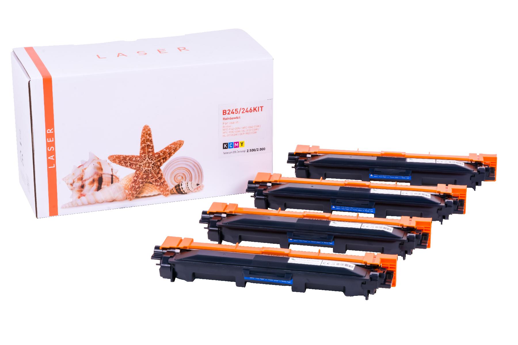 TN246KIT Univ. Toner TN241/242/245/246 Rainbowkit für Brother / TN246KIT / BK2.500  / CMY2.200 Seiten
