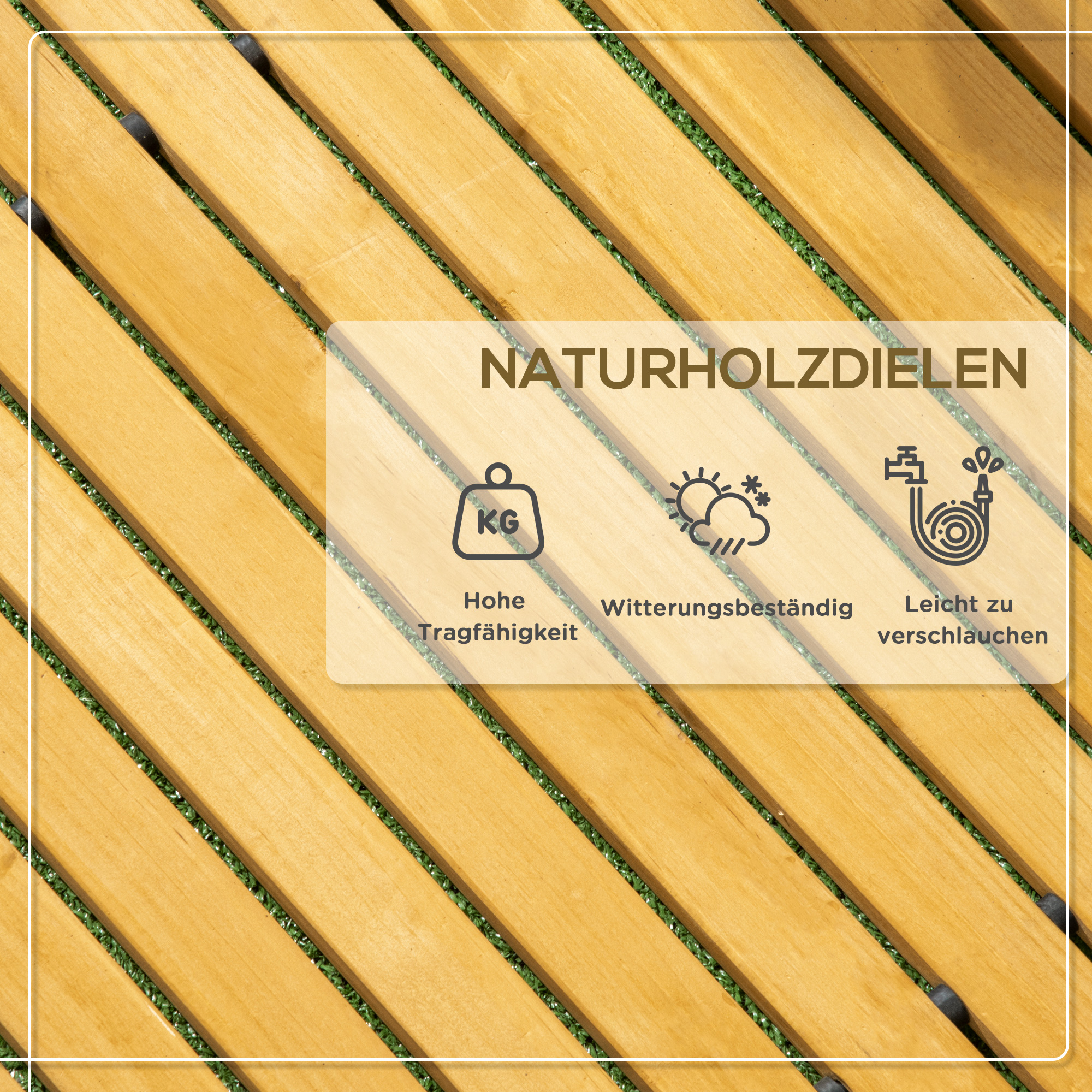 Rollweg Gartenweg 185 x 60  cm, Ausrollbarer Holzweg, Gehweg aus Tannenholz für Garten, Terrasse, Strand