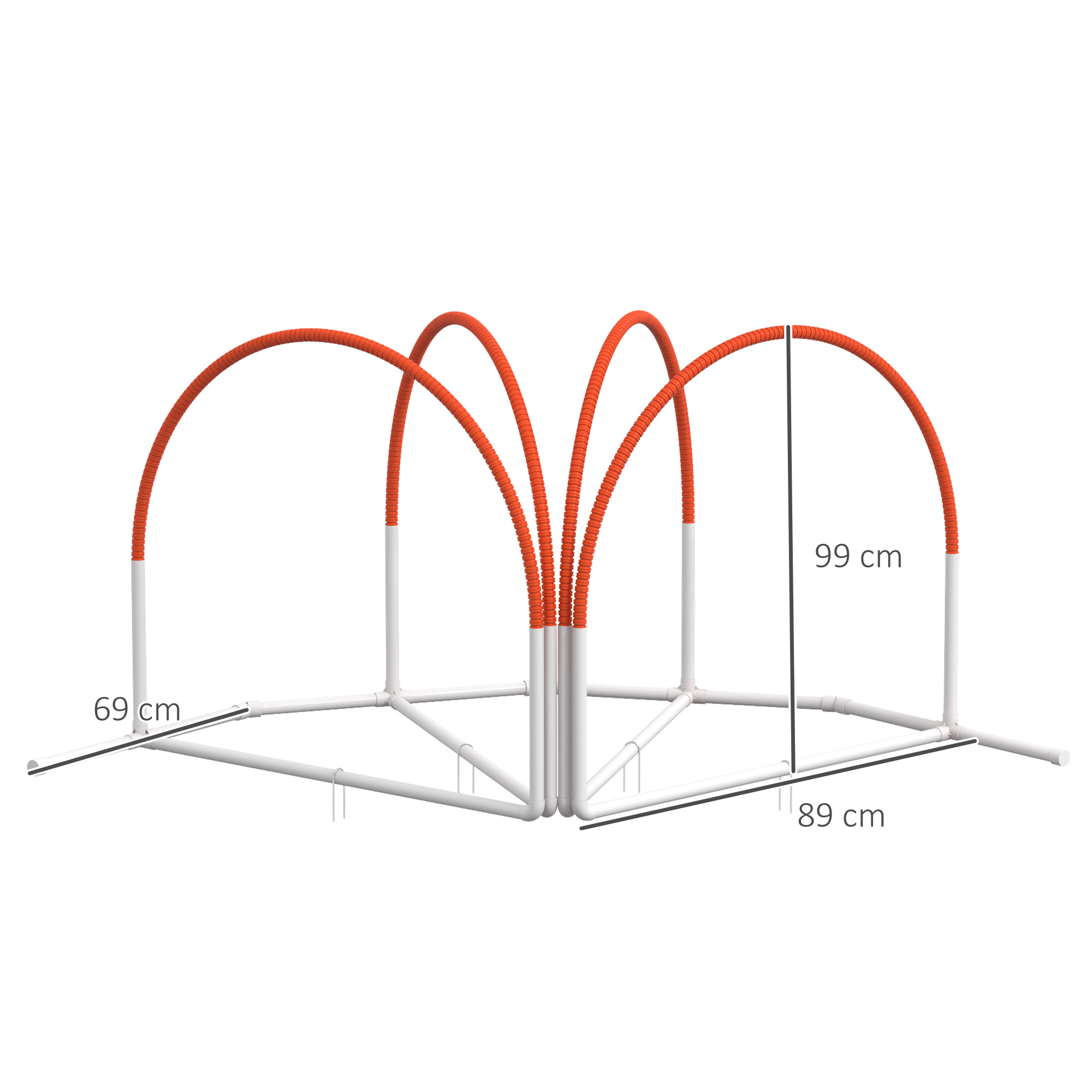 Agility-Set für Hunde, 4-teilig, inkl. Tragetasche, Kunststoff, 89x69x99 cm, Weiß+Orange