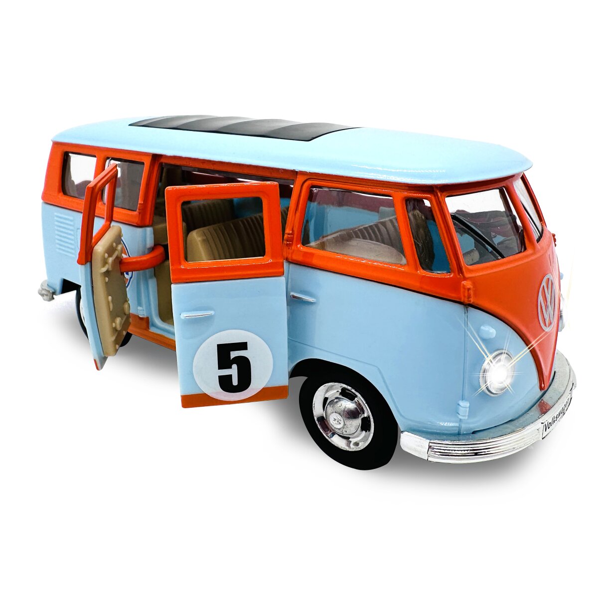 Volkwagen T1 Diecast 1:30 hellblau inkl. Knopfzellen