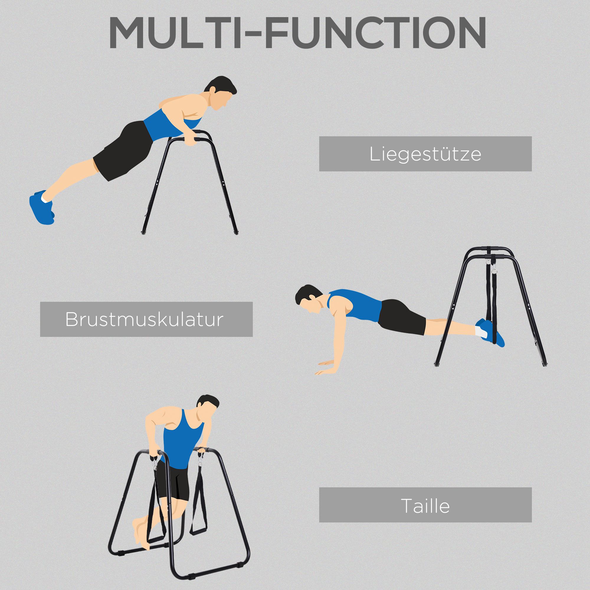 Dip Barren Dipstation bis 120 kg belastbar Fitnessgeräte für Zuhause Parallettes Calisthenics Equipment für Krafttraining