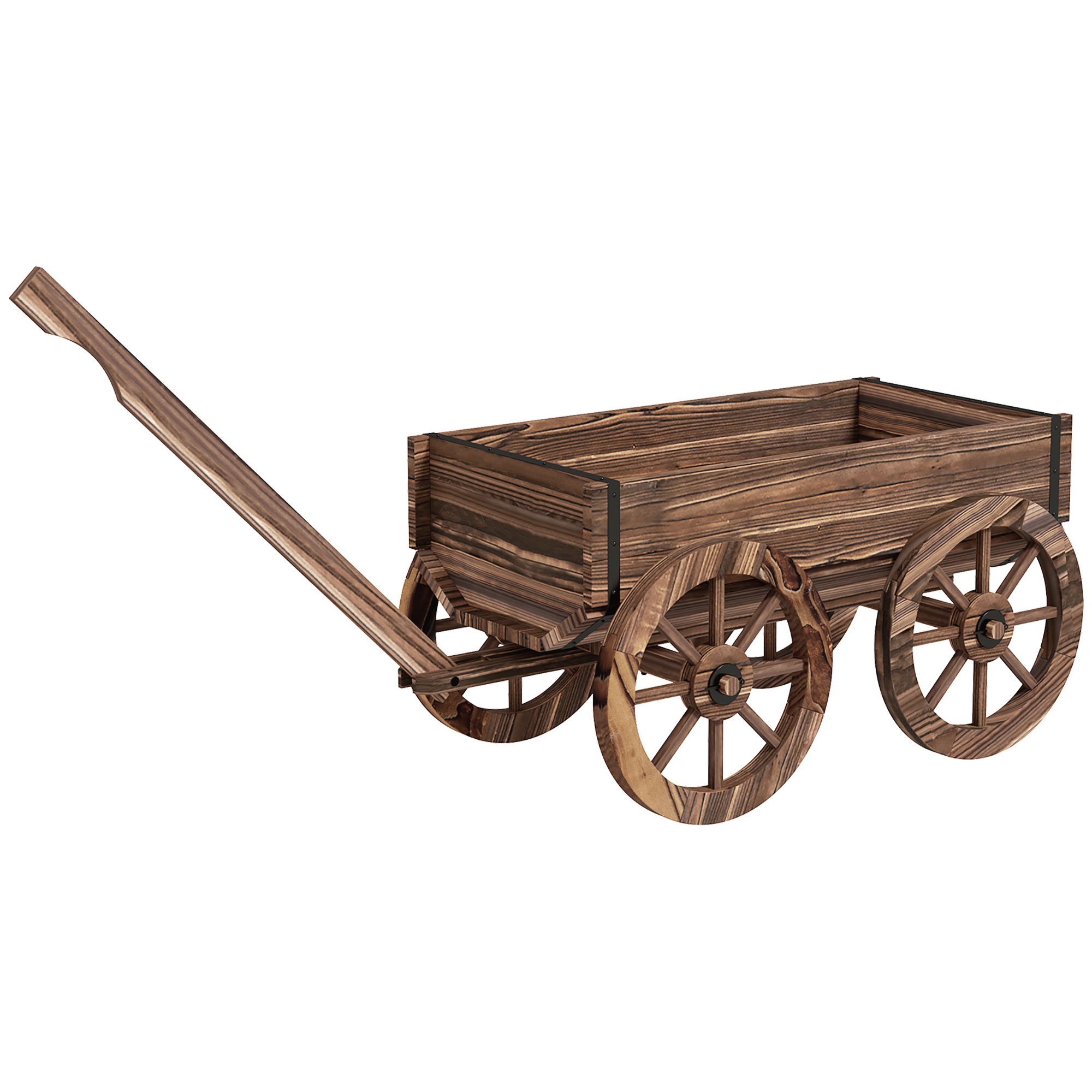 Pflanzen-Schubkarre Hochbeet aus Holz, wetterbeständig, 120 x 41 x 50 cm, Braun