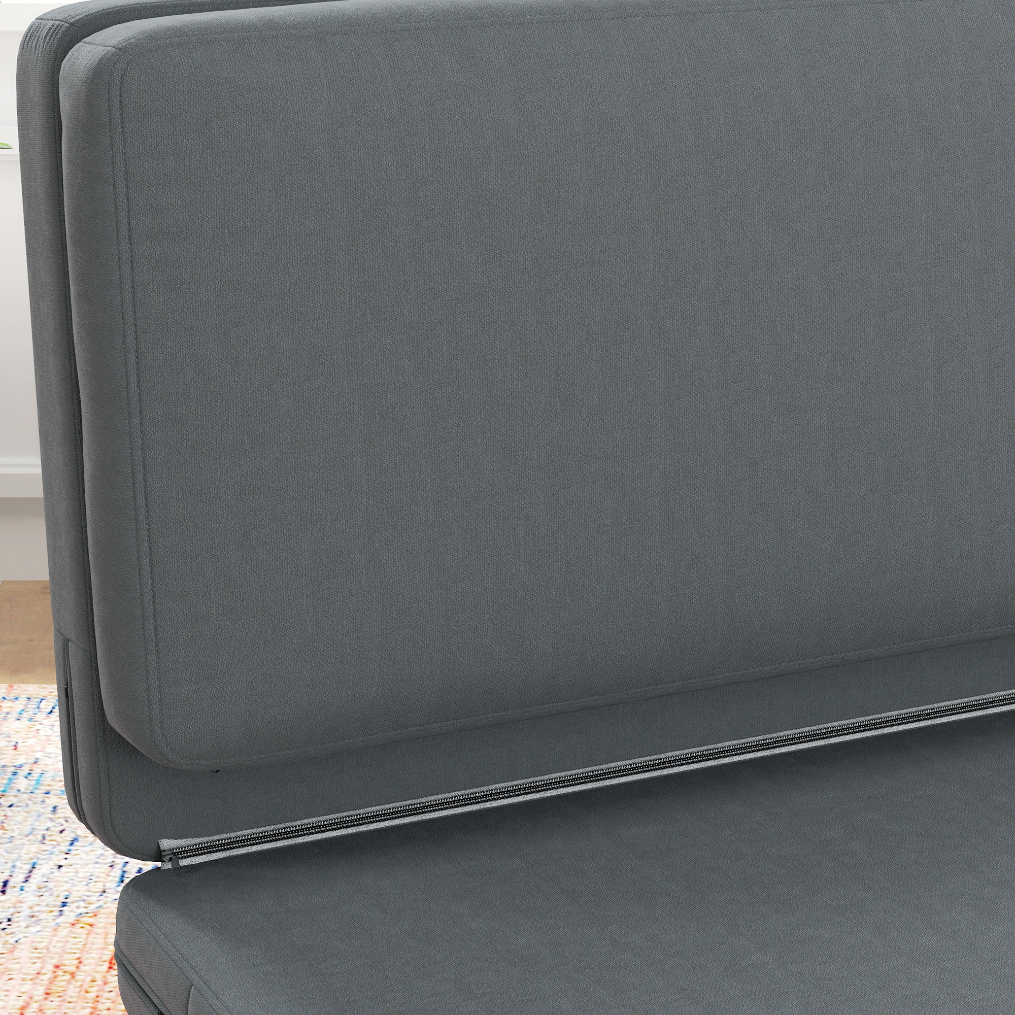 3-in-1 faltbarer Relaxsessel, Gästematratze, teilbar, 138 cm breit, Dunkelgrau