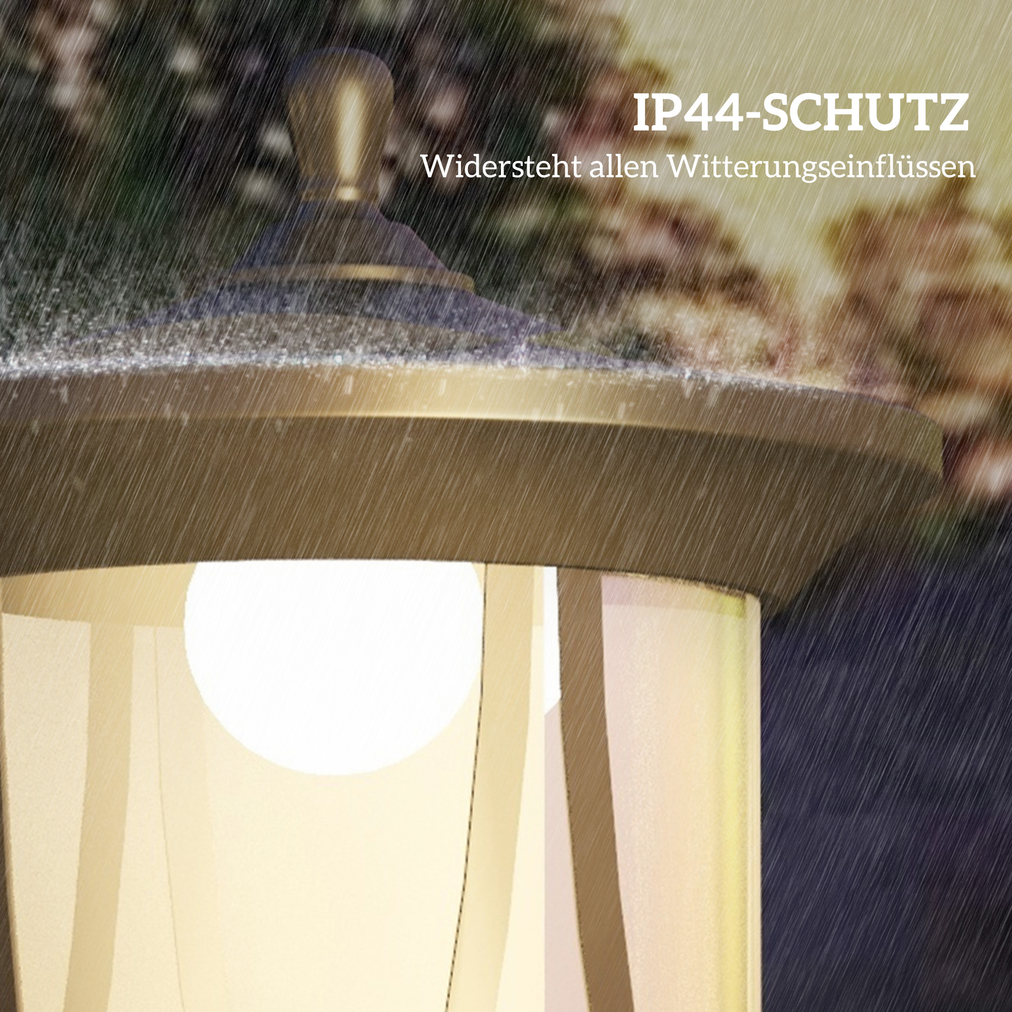 Solar-Außenleuchte, LED, Automatikbetrieb, wetterfest, 6h Leuchtdauer, 17B x 17T x 127Hcm, Schwarz