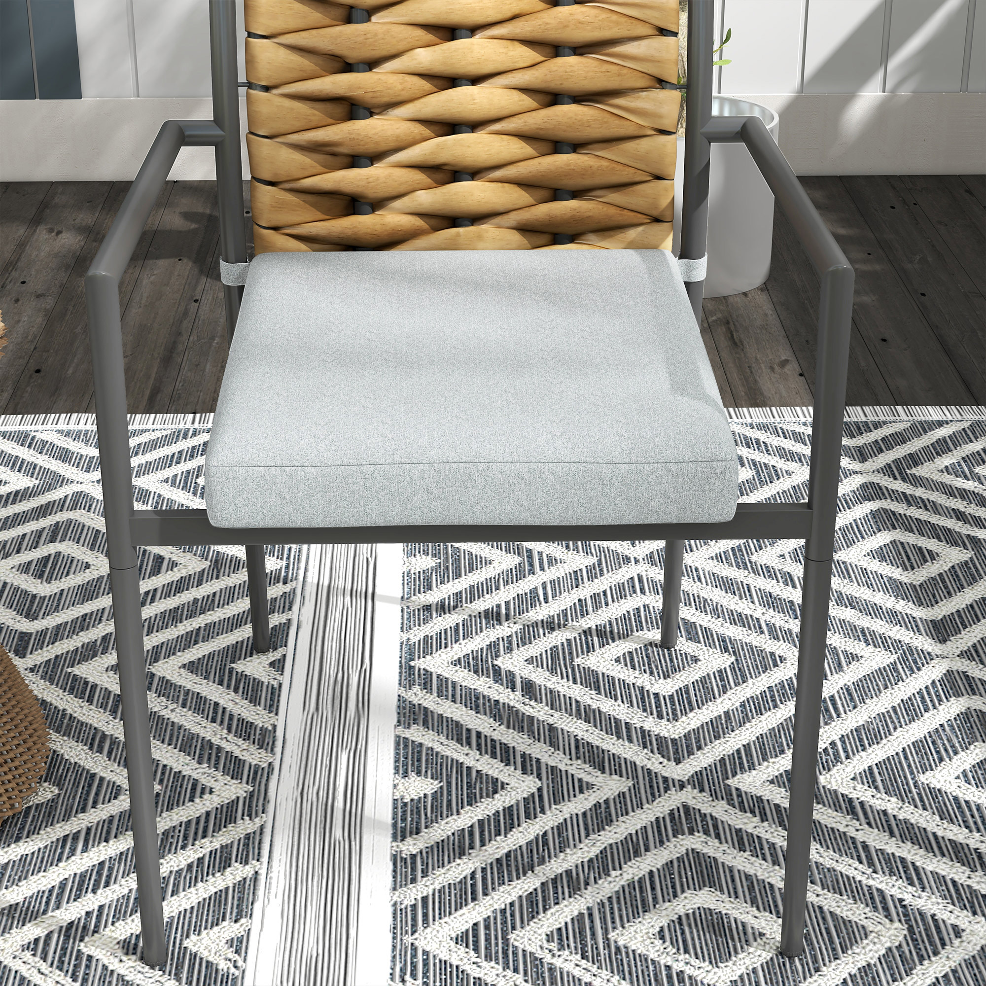 Gartenstühle Outdoor-Stühle Terrassenstühle, wetterbeständig, modernes Design, 57 x 58 x 87cm, Grau