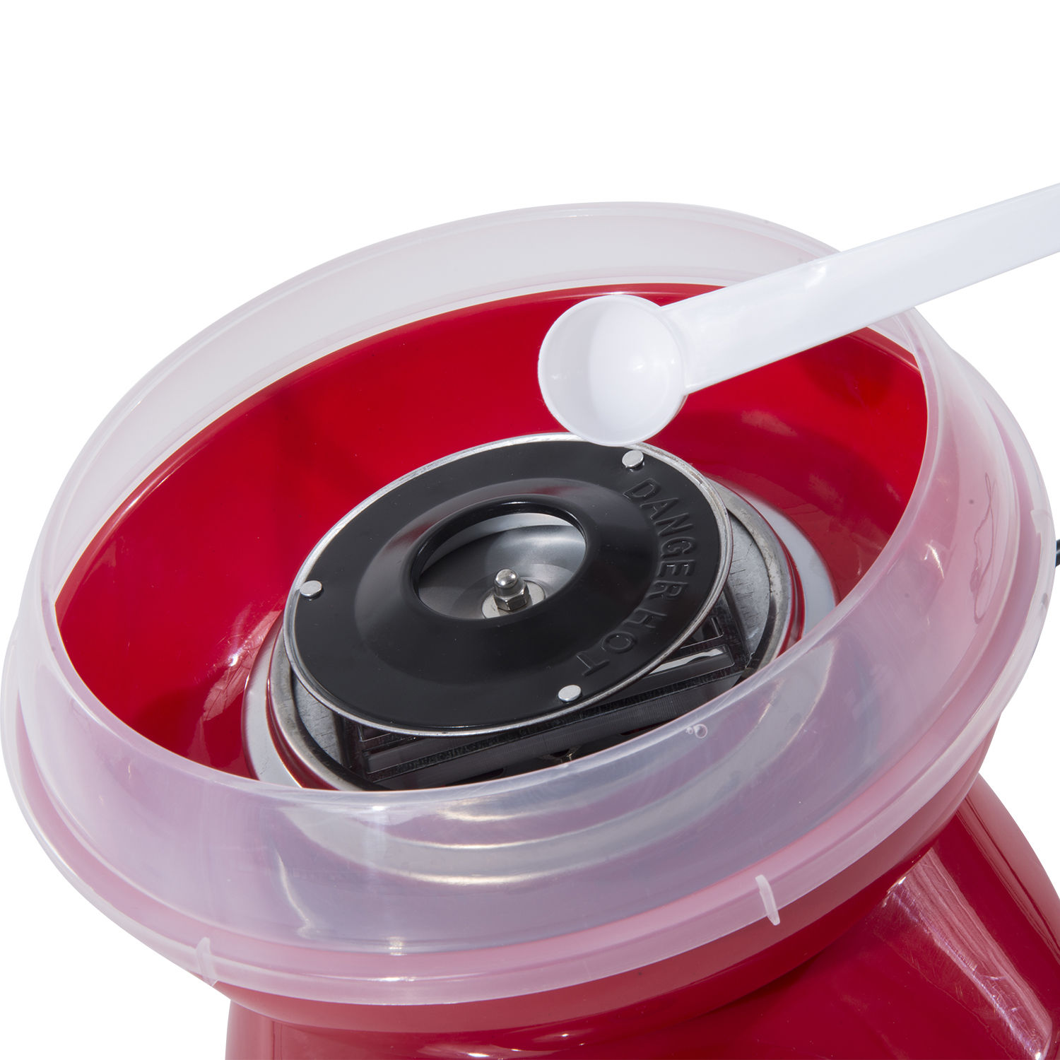 Zuckerwattemaschine, einfach zu bedienendes Zuckerwattegerät, für Erwachsene und Kinder, Edelstahl, PP, Rot