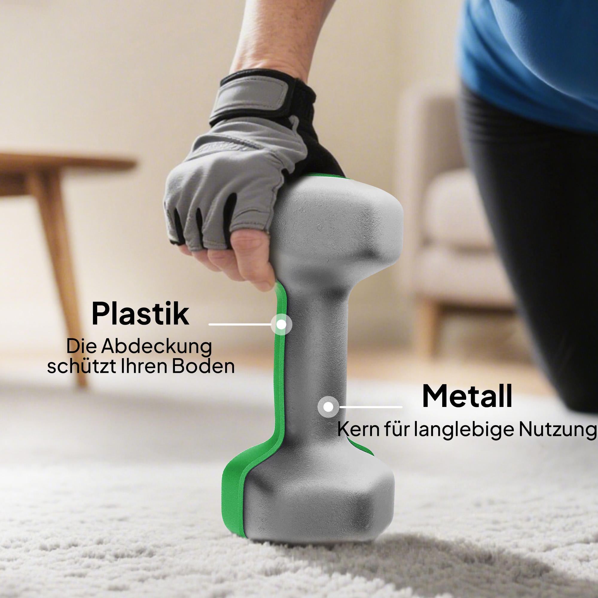 Hantel-Set 4 Paar Kurzhanteln mit Aufbewahrungsständer rutschfeste Griff, 1-4 kg Hexagon