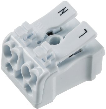 Lüsterklemme, 2-polig mit Hebel - 0,5-2,5mm², 450V/16A Lüsterklemme, 2-polig mit Hebel - 0,5-2,5mm², 450V/16A