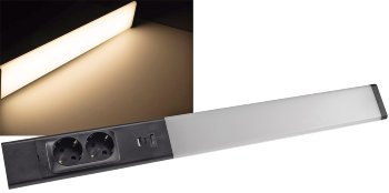 LED Unterbauleuchte "Arusha" schwarz - USB A+C PD, 60cm, Licht warmweiß LED Unterbauleuchte "Arusha" schwarz - USB A+C PD, 60cm, Licht warmweiß