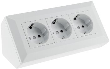 3-fach Steckdosenblock, weiß matt - 250V~/ 16A, Aufbaumontage 3-fach Steckdosenblock, weiß matt - 250V~/ 16A, Aufbaumontage