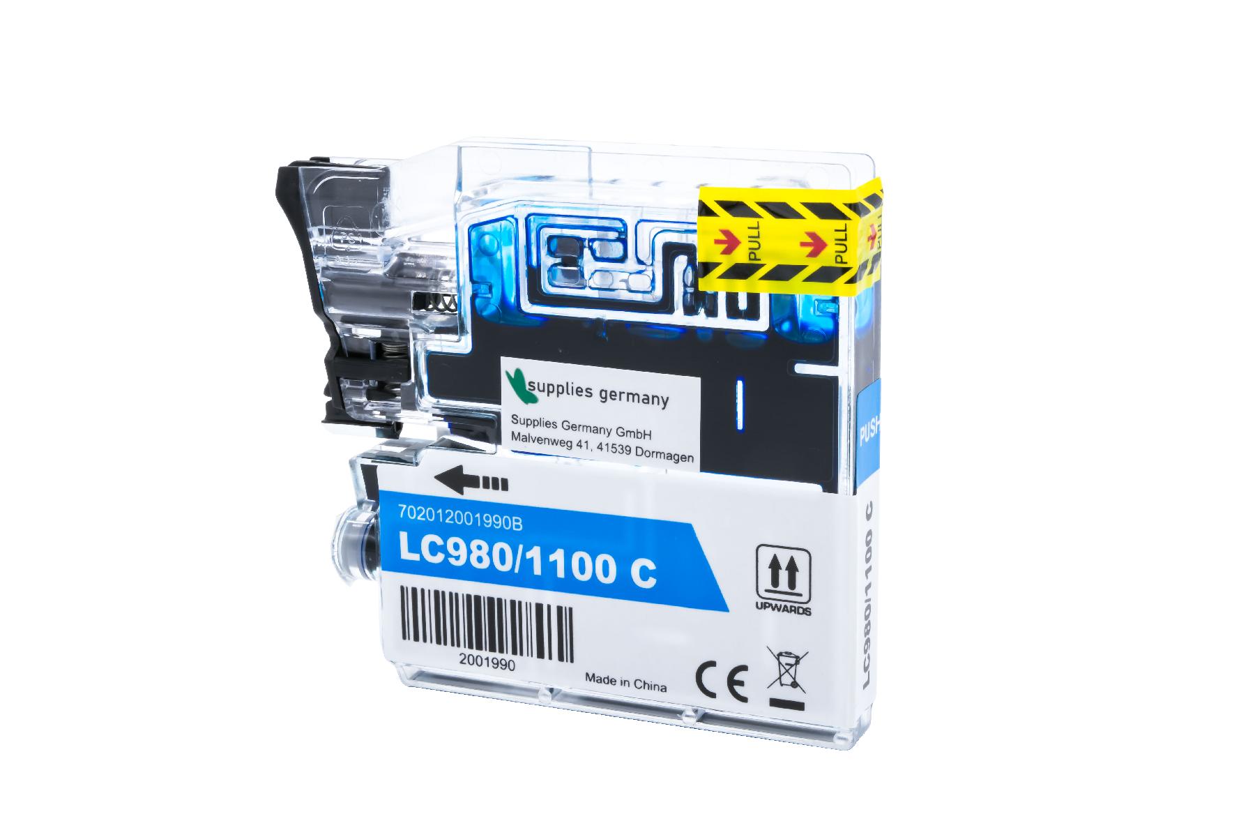 LC980/1100C alternativ Tinte cyan für Brother / LC980C / 20ml
