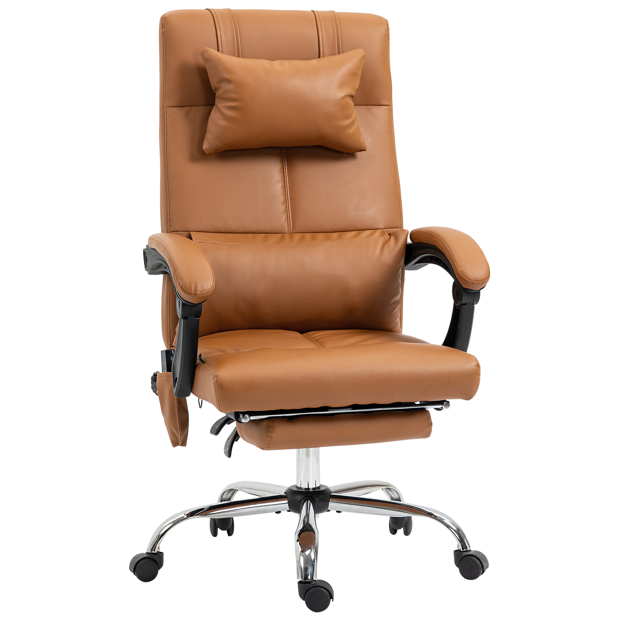 Bürostuhl mit Massagefunktion, ergonomisch, 66x67x114-122cm, Hellbraun