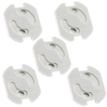 Einsteckschutz für Steckdosen, Weiß, mit Drehmechanik, 5er-Set