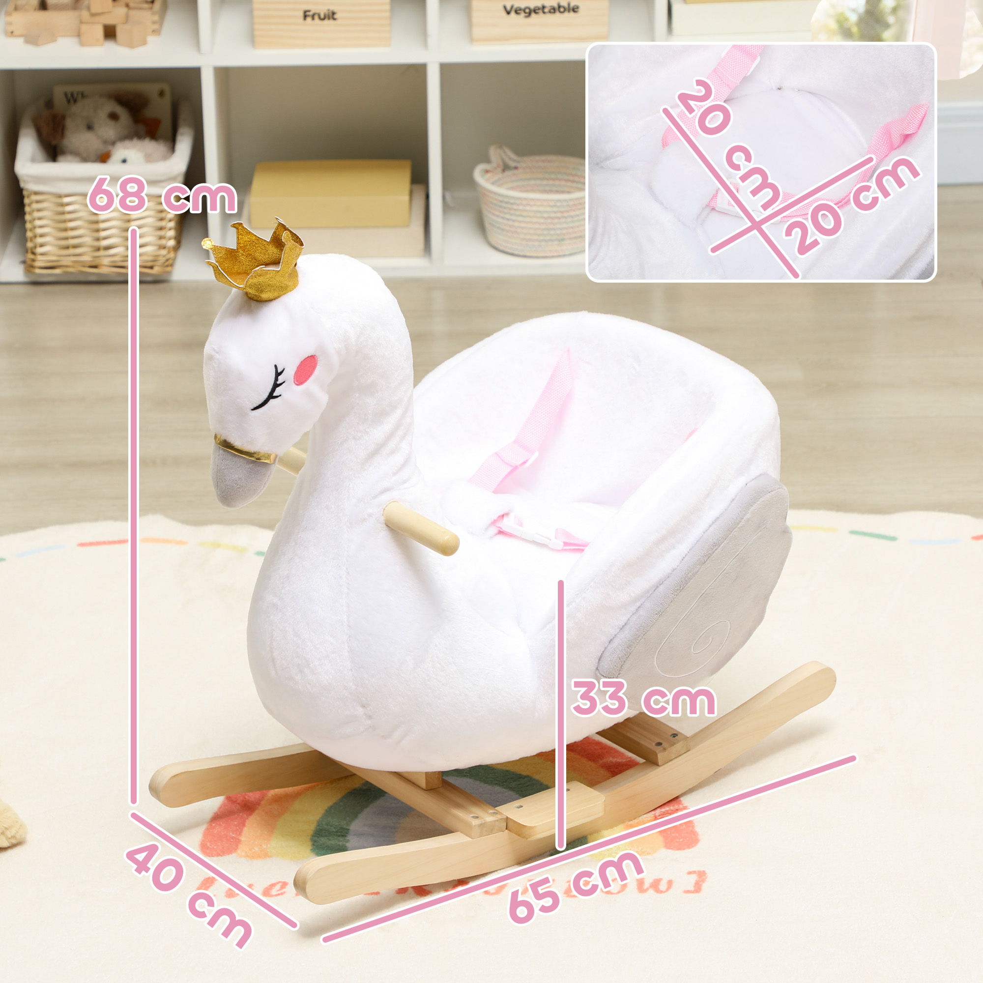aiyaplay-schaukeltier-schwan-schaukel-mit-schlaflied-weicher-fullung-holzrahmen-fur-kinder-1-5-3-jahre-65x40x68-cm-weiss~22J5L899A4001