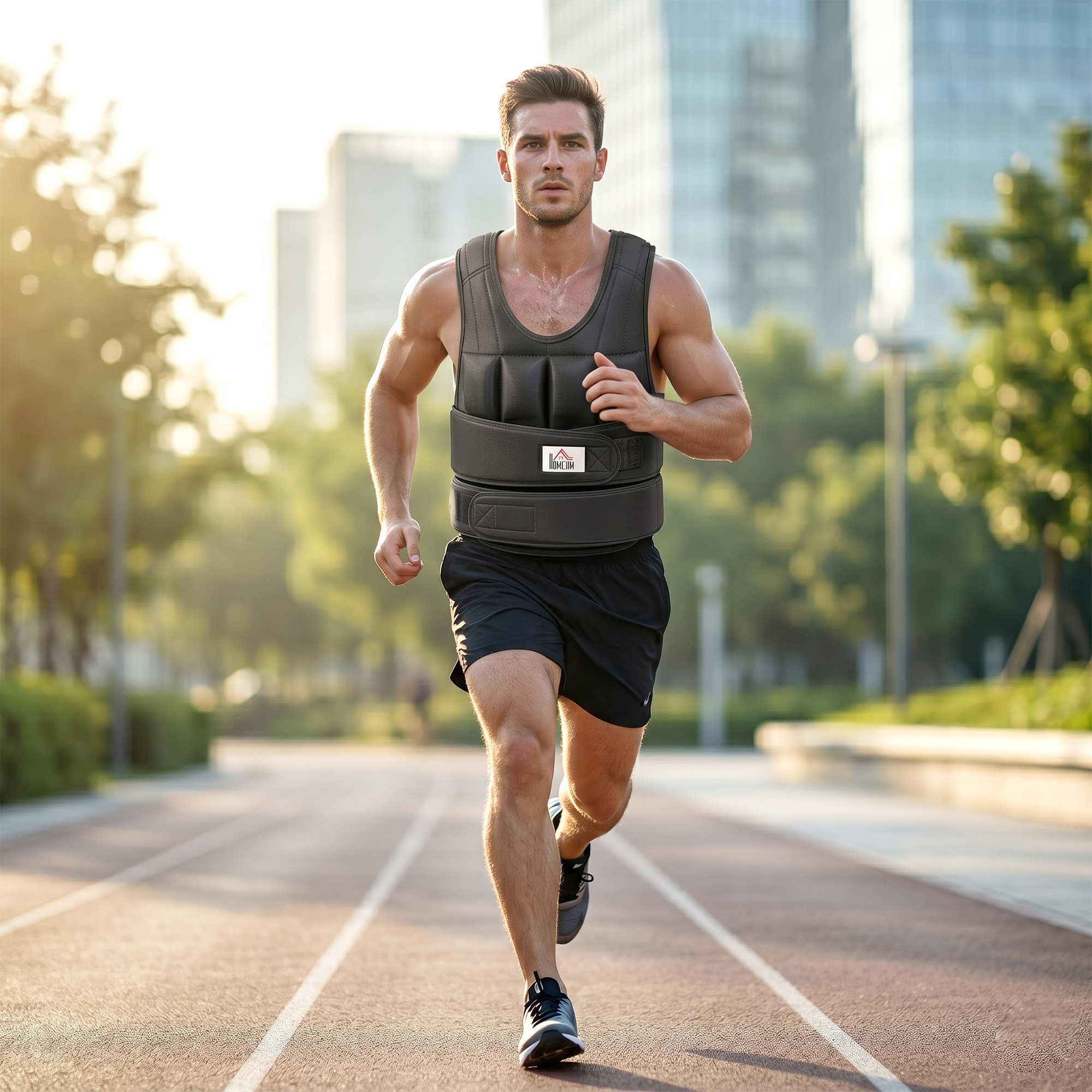 Gewichtsweste 10 KG verstellbare Trainingsweste mit herausnehmenbar Gewichten Schwarz