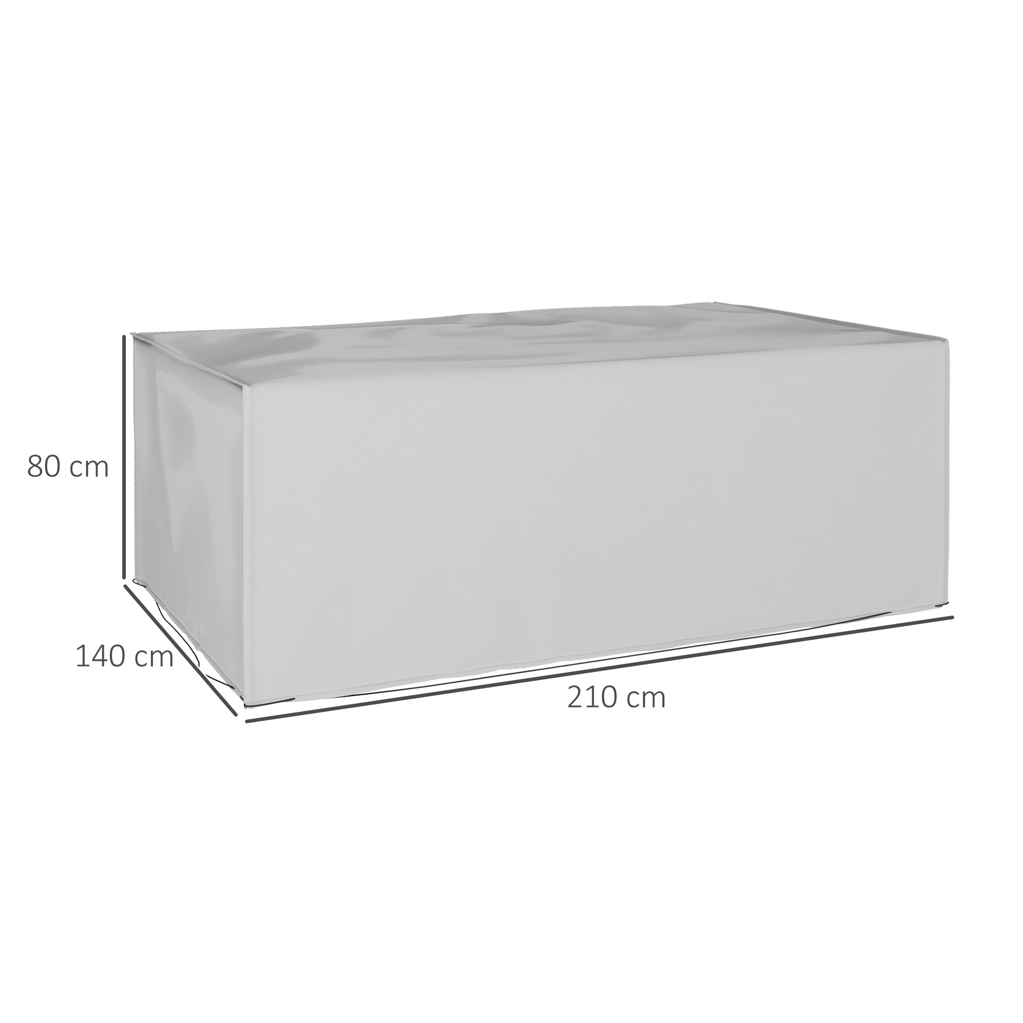 Schutzhülle für Gartenmöbel Winterfest Wasserdicht Abdeckung Anti-UV Abdeckplane 600D Oxford 210 x 140 x 80 cm Grau