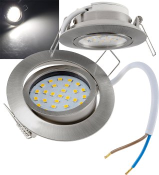 LED-Einbauleuchte "Flat-32" neutralweiß - 80x32mm, 5W, 590lm, Edelstahl gebürstet LED-Einbauleuchte "Flat-32" neutralweiß - 80x32mm, 5W, 590lm, Edelstahl gebürstet