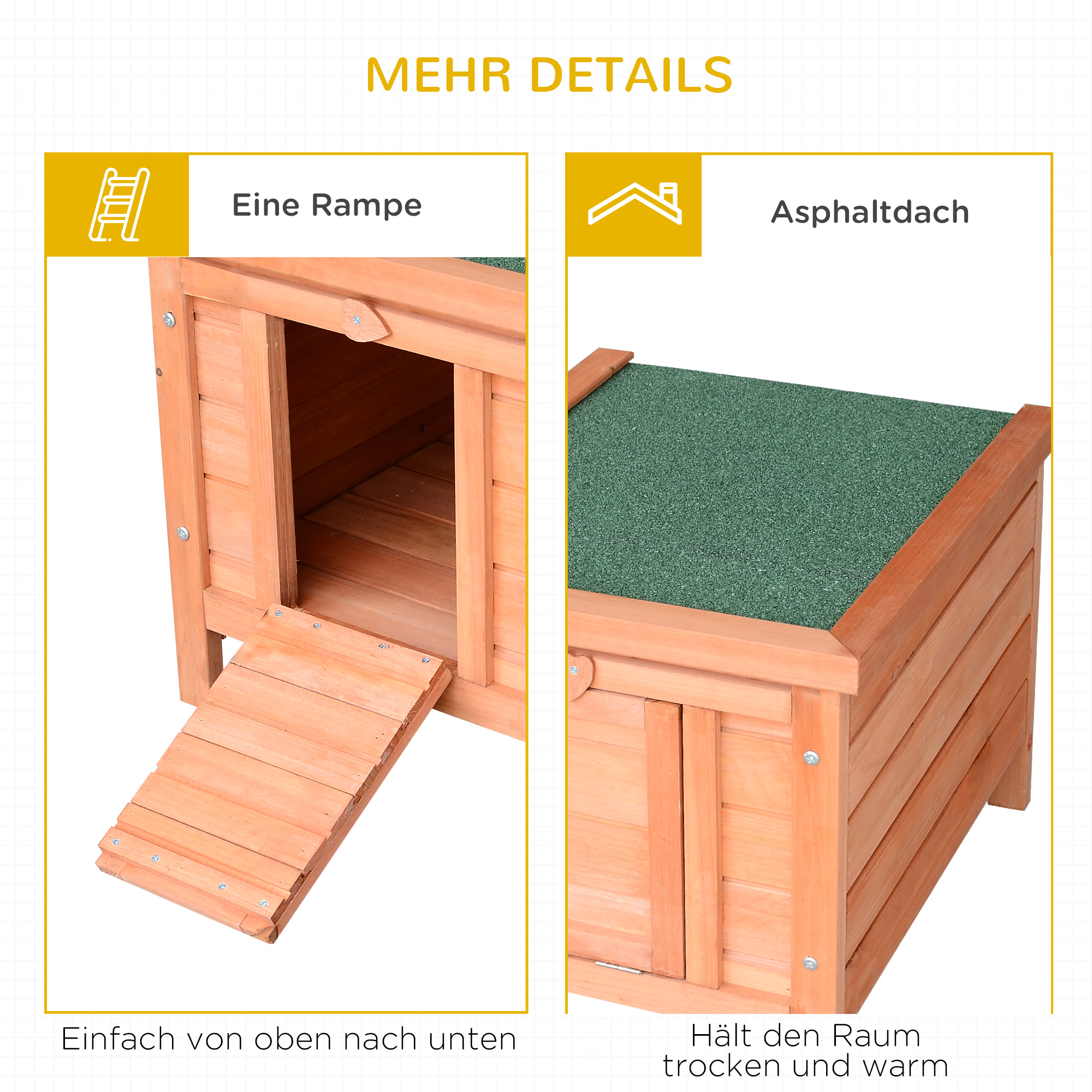 Kleintierstall Kleintierhaus mit Rampe Holz Grün + Natur