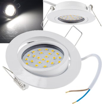 LED-Einbauleuchte "Flat-26" neutralweiß - 80x26mm, 3W, 390lm, weißes Gehäuse LED-Einbauleuchte "Flat-26" neutralweiß - 80x26mm, 3W, 390lm, weißes Gehäuse