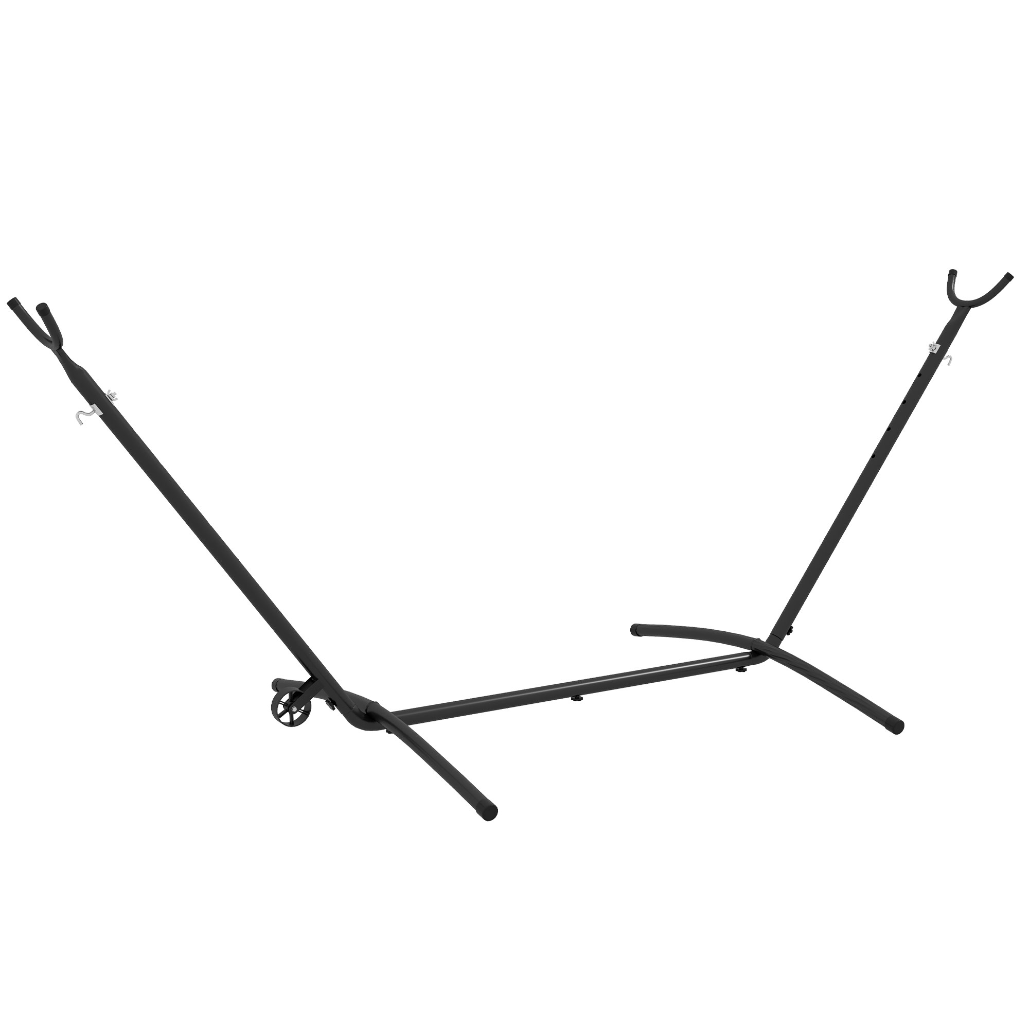 Hängemattenständer Hängemattengestell, wetterbeständig, größenverstellbar, 290 cm x 120 cm x 115 cm, Schwarz
