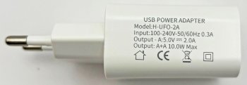 Stecker-Netzteil mit USB "CTN-0520 Duo" / Aus 5V=, 2x1/1x2A, 10W