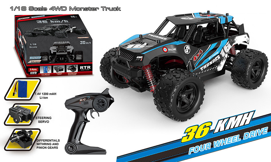 RC Buggy 1:18, 40 km/h, Allradantrieb - LiIon - "Thunder 312"