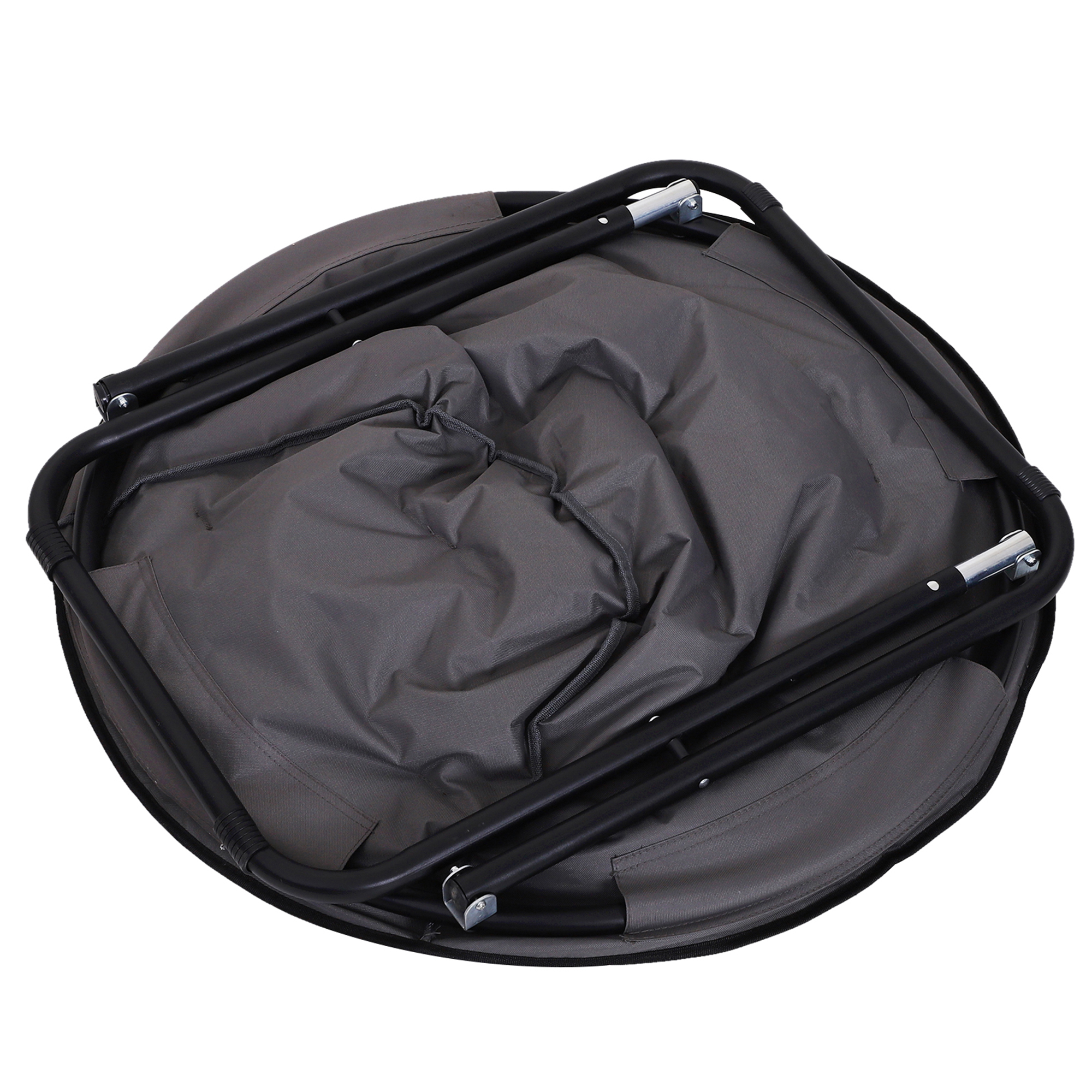 Campingstuhl Faltbar Campingsessel mit Lehne, Klappstuhl bis 120kg, gepolstert Moonchair Extra Breit, Faltsessel Outdoor Stuhl für Garten, Balkon, Camping, Grau