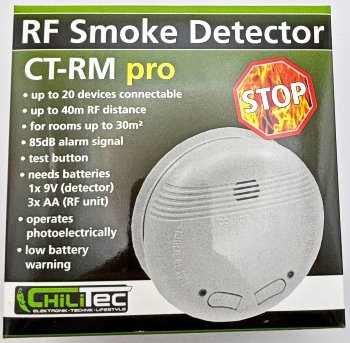 Funk-Rauchwarnmelder "CT-RM Pro", nach EN14604, koppelbar